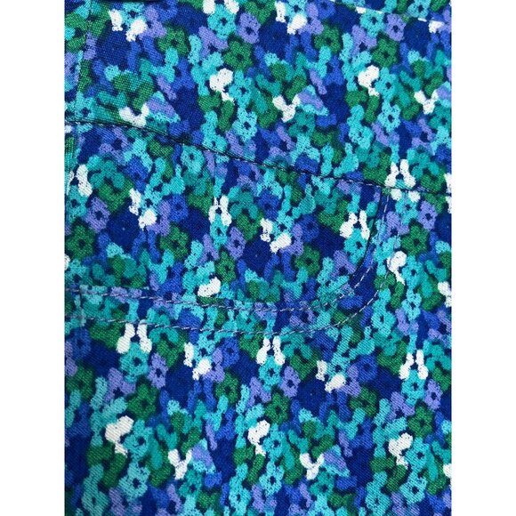 Soft Surroundings Blue Floral Cropped Pull On Pants Size PS Petite Small - Picture 4 of 12